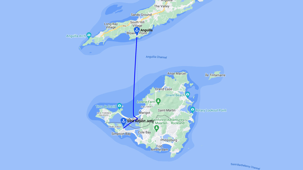 Anguilla to St Maarten Ferry Route